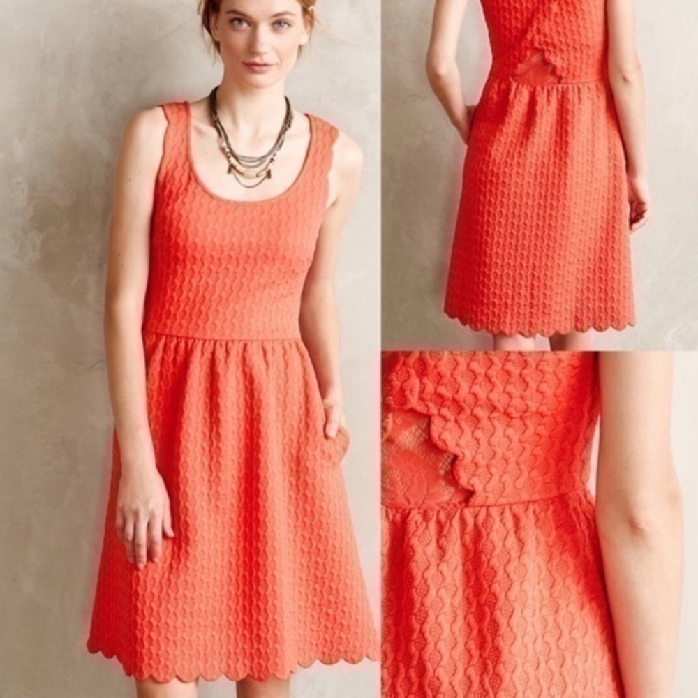 Anthropologie Maeve Caye Scalloped Dress - Xs
